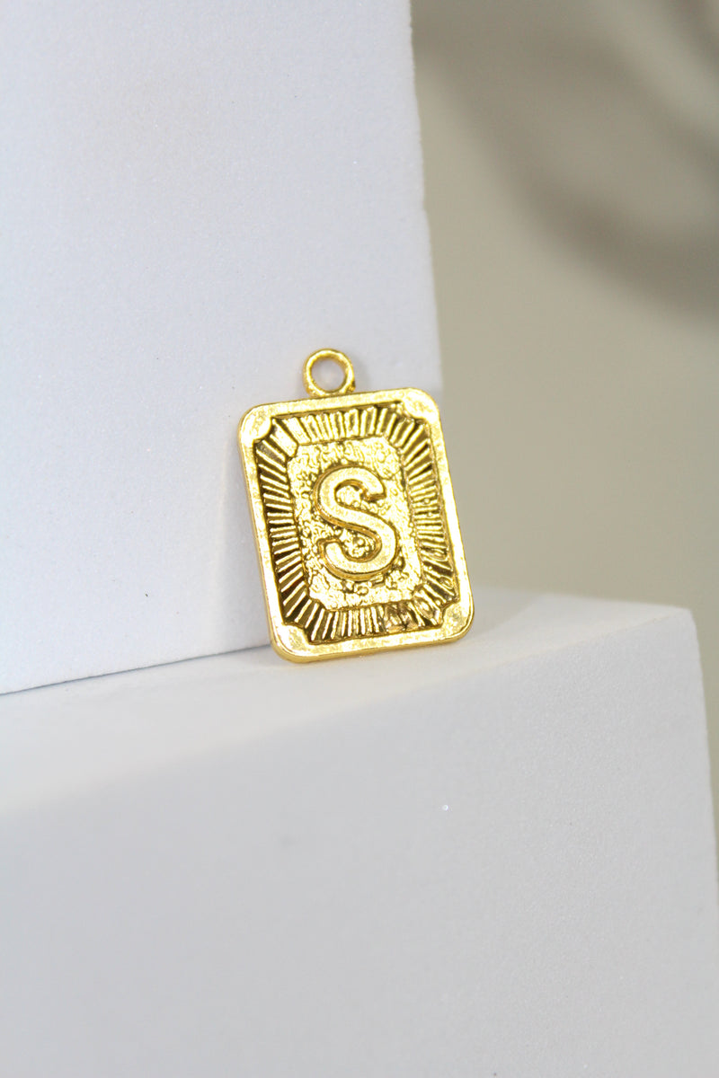 Load image into Gallery viewer, Framed Letter Charm - Gold Plated
