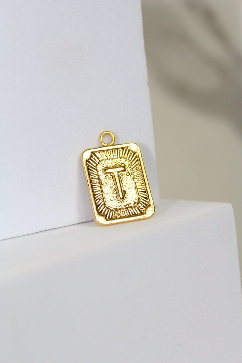 Load image into Gallery viewer, Framed Letter Charm - Gold Plated
