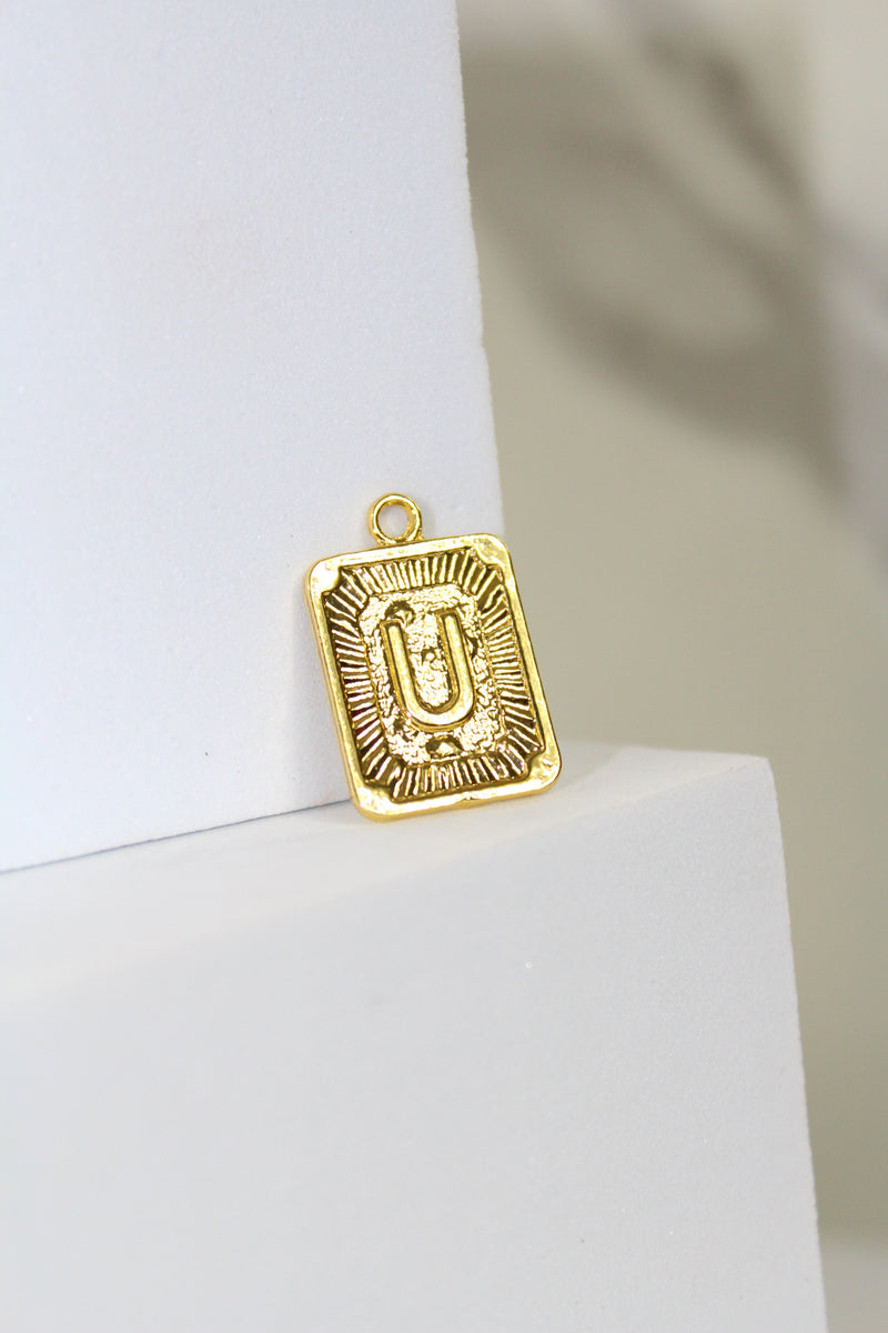 Load image into Gallery viewer, Framed Letter Charm - Gold Plated
