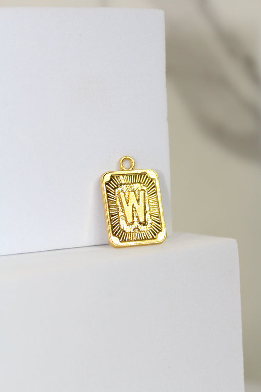 Framed Letter Charm - Gold Plated