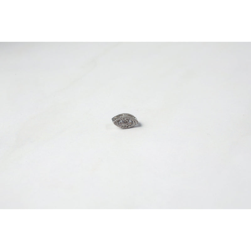 Load image into Gallery viewer, White 3X6mm Sterling Silver and CZ Marquis Connector
