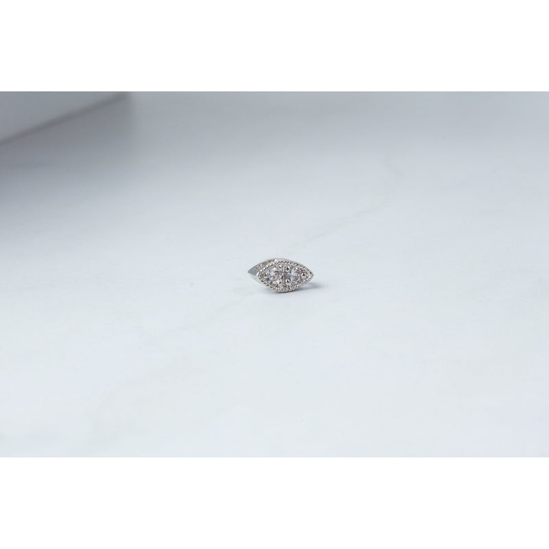 Load image into Gallery viewer, Sterling Silver  Silver  Plated  Marquis  cubic zirconia  charm
