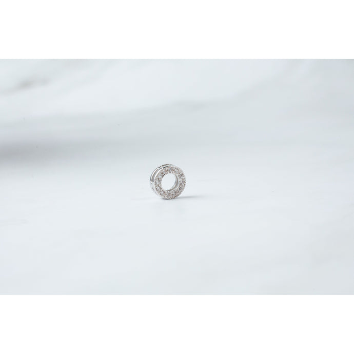 8mm Sterling Silver and Cubic Zirconia Circle Connector