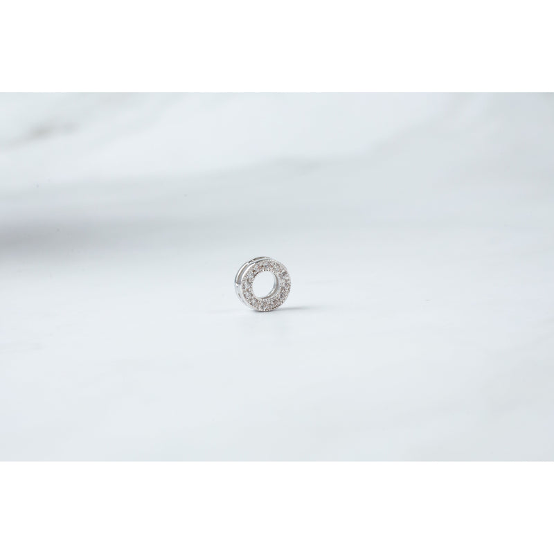 Load image into Gallery viewer, 8mm CZ Circle Connector - Sterling Silver
