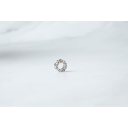8mm Sterling Silver and Cubic Zirconia Circle Connector