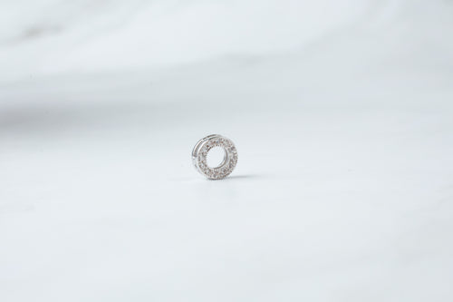 8mm CZ Circle Connector - Sterling Silver