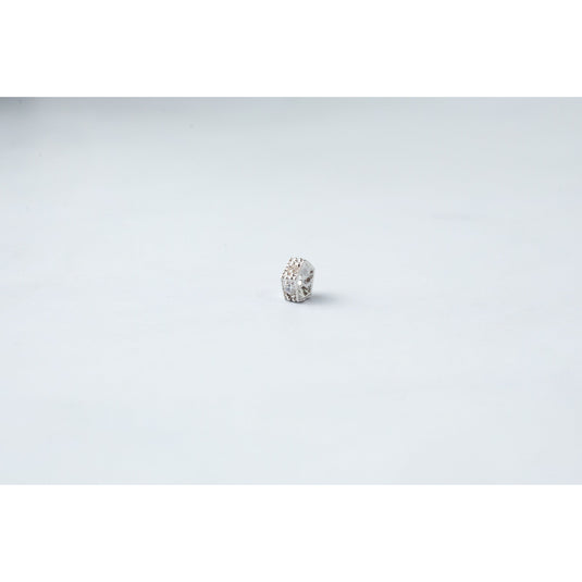 4mm Sterling Silver and Pave CZ Pentagon Roundel Bead