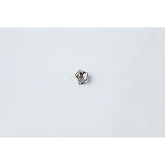4mm Sterling Silver and Pave CZ Pentagon Roundel Bead