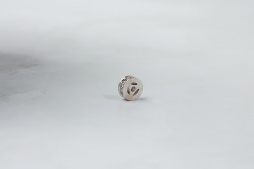 Cubic Zirconia Roundel Spacer Bead - Sterling Silver