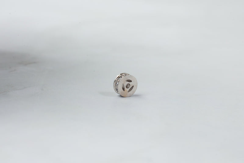 Load image into Gallery viewer, Cubic Zirconia Roundel Spacer Bead - Sterling Silver
