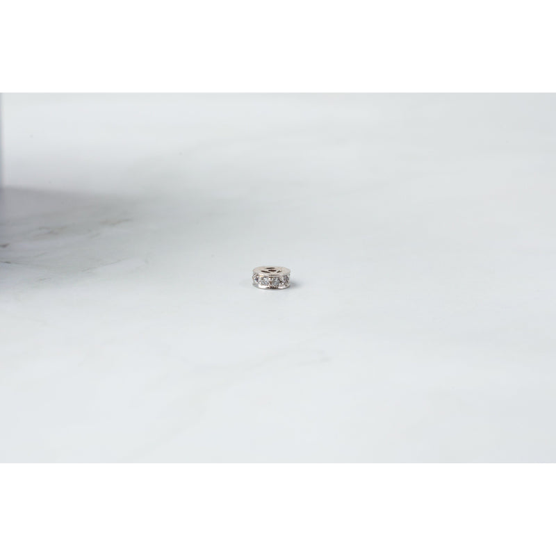 Load image into Gallery viewer, Sterling Silver  Silver  Round  Plated  cubic zirconia  charm
