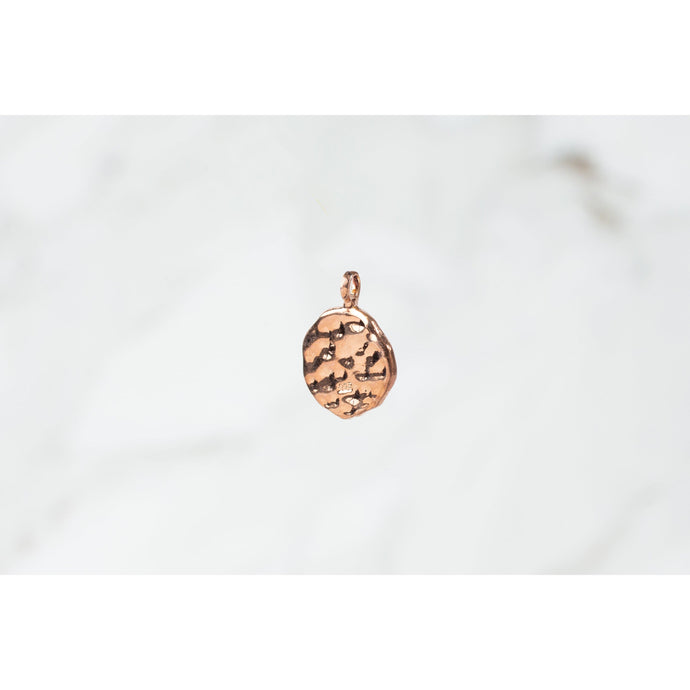Sterling Silver  Rose Gold Plated  Rose Gold  Rose  Plated  Hammered Disc  charm