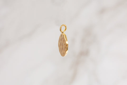 Hammered Round Disc Charm - Sterling Silver (Yellow)