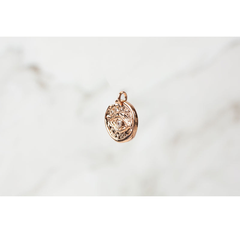 Load image into Gallery viewer, Eye Pendant With CZ - Gold Filled (Rose)
