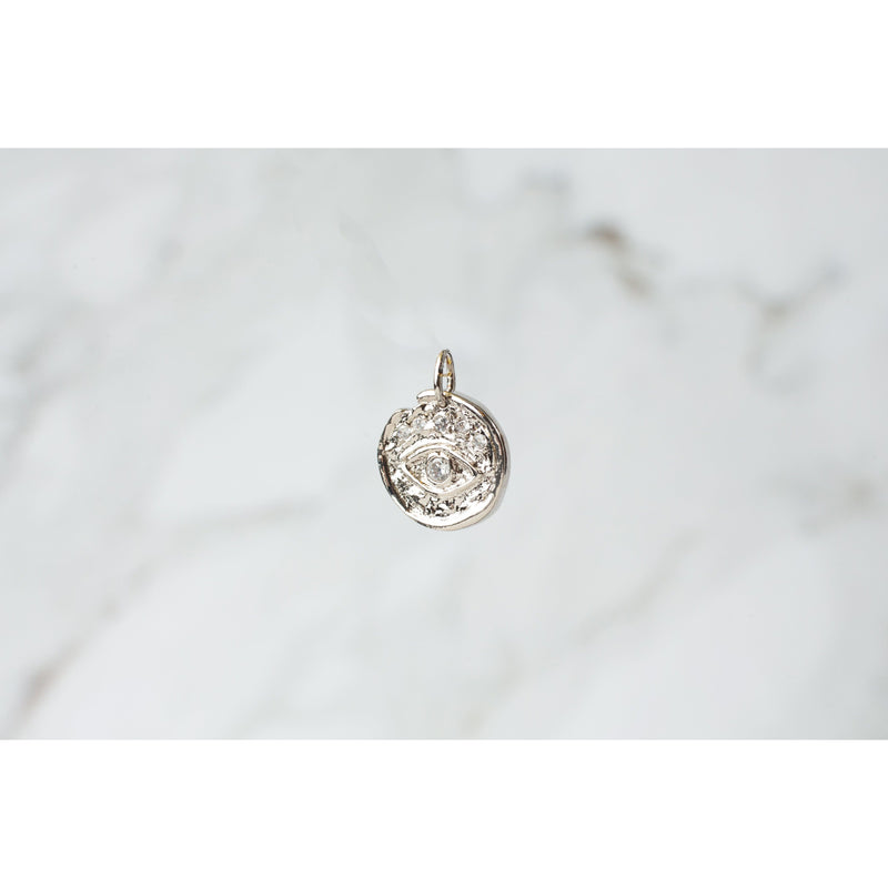 Load image into Gallery viewer, Sterling Silver Eye Pendant With CZ
