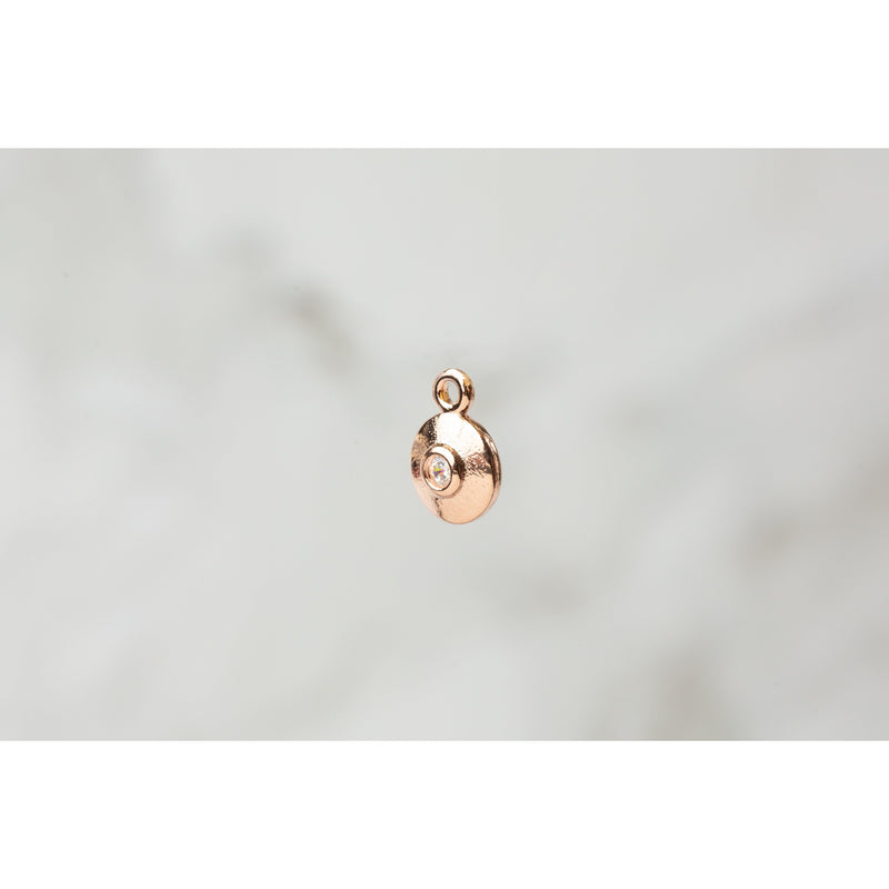 Load image into Gallery viewer, Rose Gold  Rose Color  Rose  pendant  Gold Filled  cubic zirconia  charm
