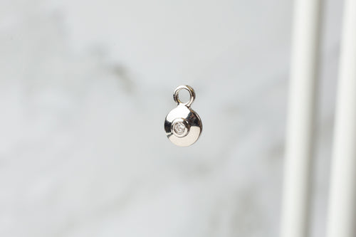 7mm CZ Disc Charm - Sterling Silver
