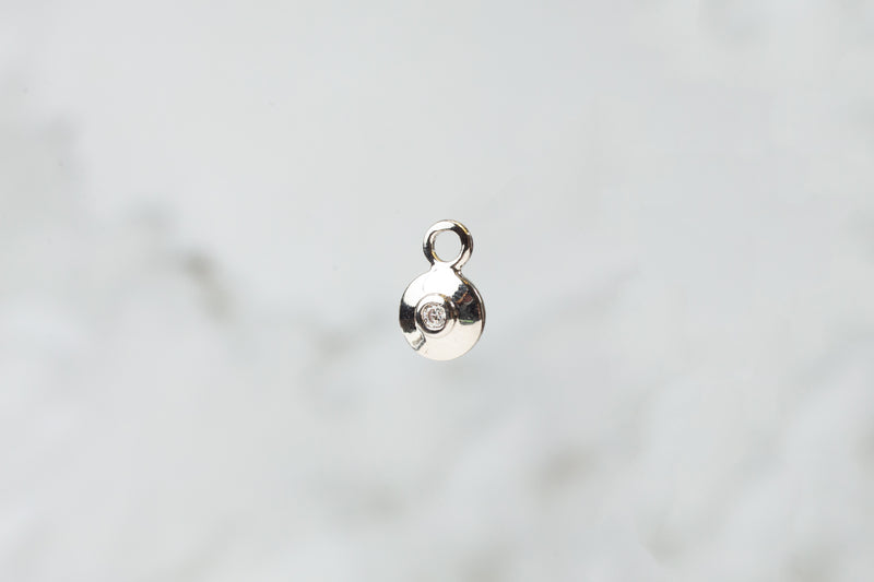 Load image into Gallery viewer, 7mm CZ Disc Charm - Sterling Silver
