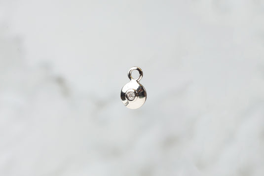 7mm CZ Disc Charm - Sterling Silver