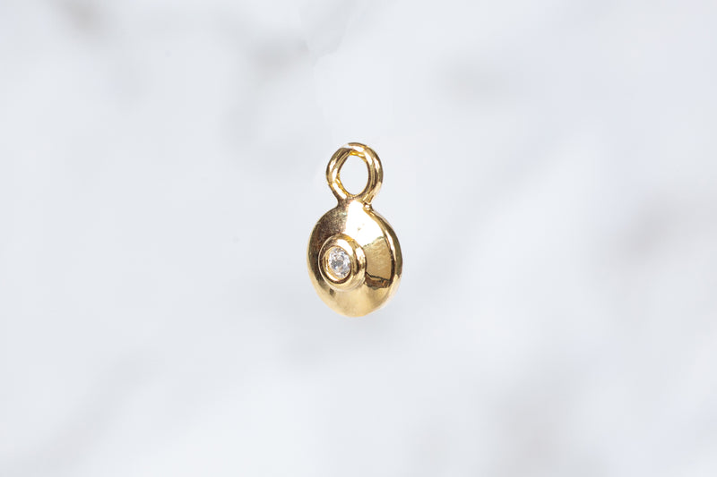Load image into Gallery viewer, 7mm CZ Disc Charm - Sterling Silver (Yellow)
