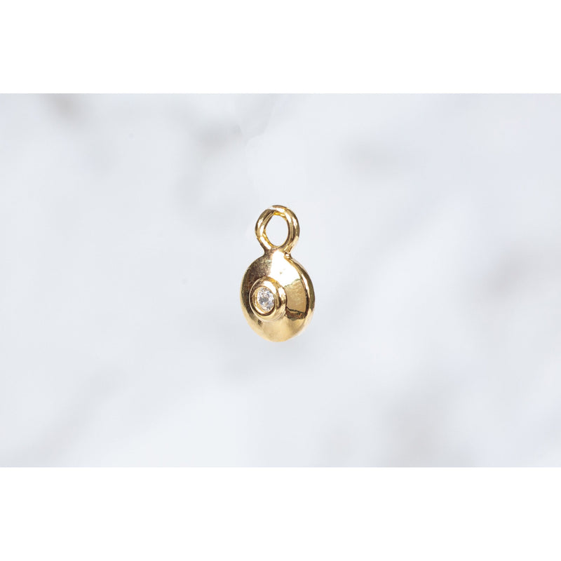 Load image into Gallery viewer, Yellow Gold  Sterling Silver  Plated  pendant  gold plated  cubic zirconia  charm
