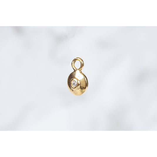 Yellow Gold  Sterling Silver  Plated  pendant  gold plated  cubic zirconia  charm