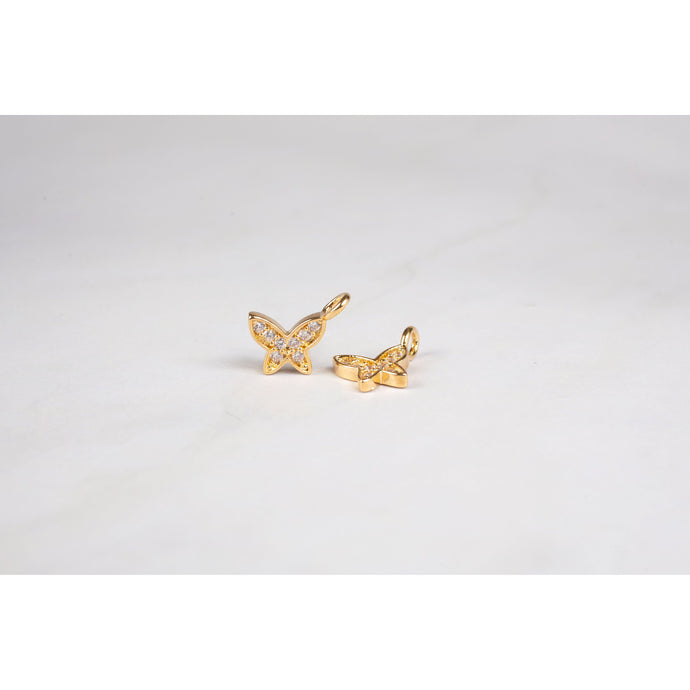 Yellow Gold  Sterling Silver  Plated  pendant  gold plated  cubic zirconia  charm  Butterfly