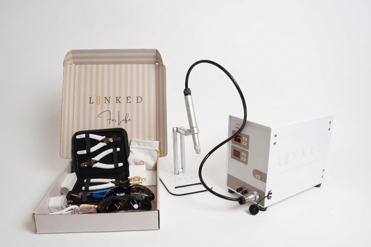 LINKED Luxe permanent jewelry starter kit with welder, tools and training kit box
