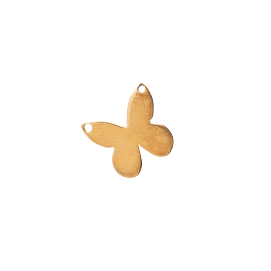 Flat Butterfly Connector - 14K Solid Gold (Yellow)