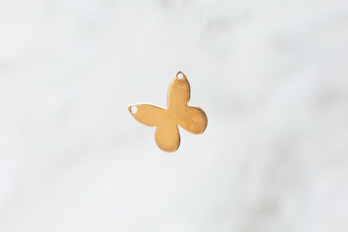 Flat Butterfly Connector - 14K Solid Gold (Yellow)
