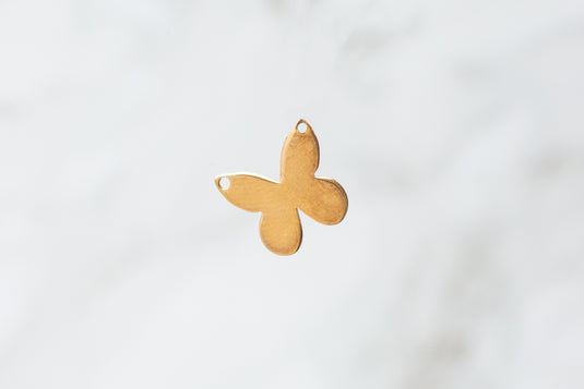 Flat Butterfly Connector - 14K Solid Gold (Yellow)