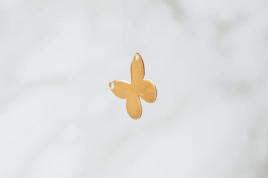 Flat Butterfly Connector - 14K Solid Gold (Yellow)