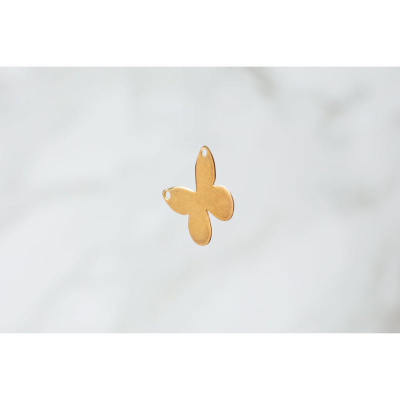 Load image into Gallery viewer, 14K Gold Yellow 10x9mm Flat Butterfly Charm
