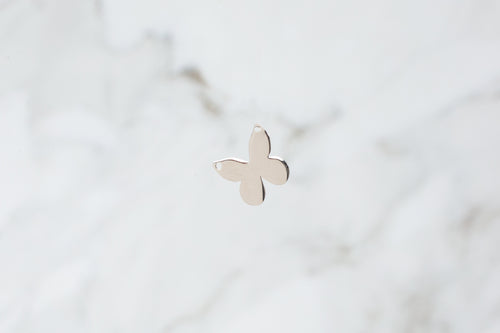 Flat Butterfly Connector - 14K Solid Gold (White)