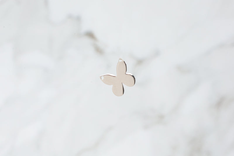 Load image into Gallery viewer, Flat Butterfly Connector - 14K Solid Gold (White)
