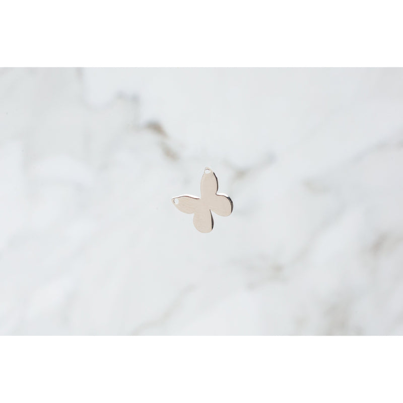 Load image into Gallery viewer, Flat Butterfly Connector - 14K Solid Gold (White)
