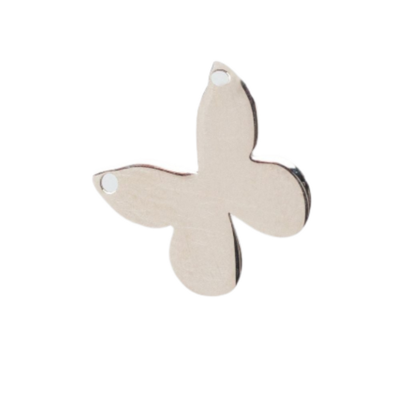 Load image into Gallery viewer, Flat Butterfly Connector - 14K Solid Gold (White)
