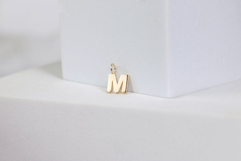 Load image into Gallery viewer, Yellow Gold  Letter H  charm  14k Gold
