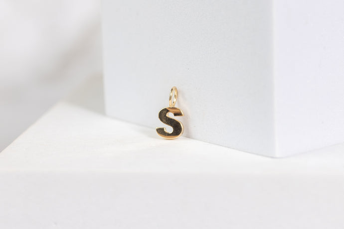 Yellow Gold  Letter H  charm  14k Gold