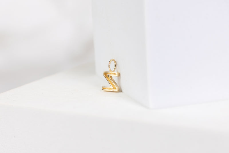 Load image into Gallery viewer, 14K Gold Thick Block Style Letter Charm with Fixed Jump Ring - Z
