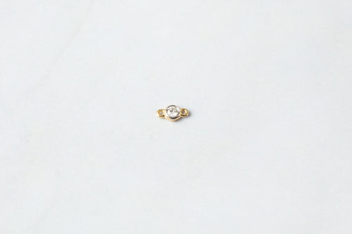 Diamond Bezel-Set Connector - 14K Solid Gold (Yellow)