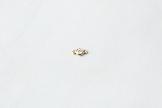 Diamond Bezel-Set Connector - 14K Solid Gold (Yellow)