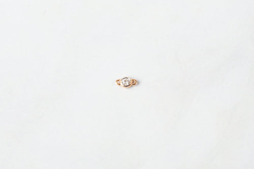 Diamond Bezel-Set Connector - 14K Solid Gold (Rose)