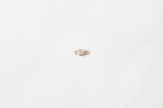 Diamond Bezel-Set Connector - 14K Solid Gold (Rose)