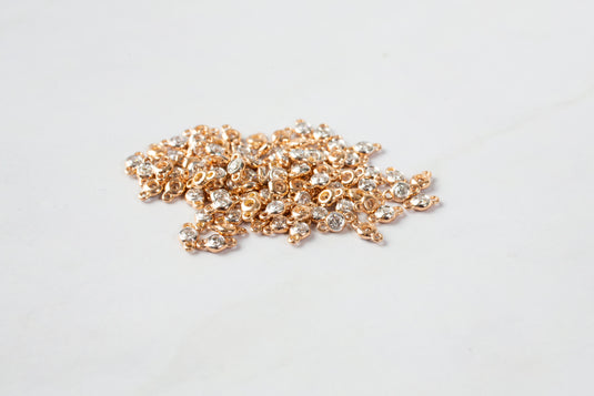 Diamond Bezel-Set Connector - 14K Solid Gold (Rose)