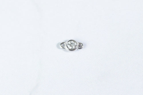 Diamond Bezel-Set Connector - 14K Solid Gold (White)