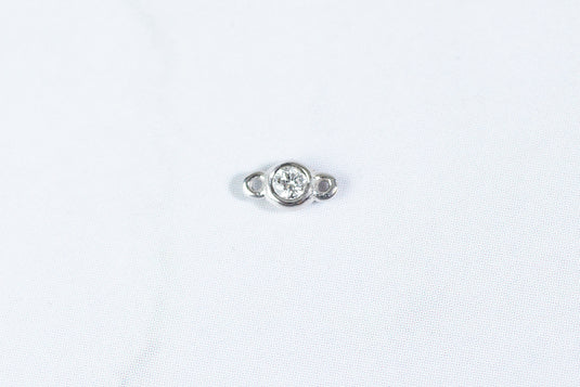 Diamond Bezel-Set Connector - 14K Solid Gold (White)