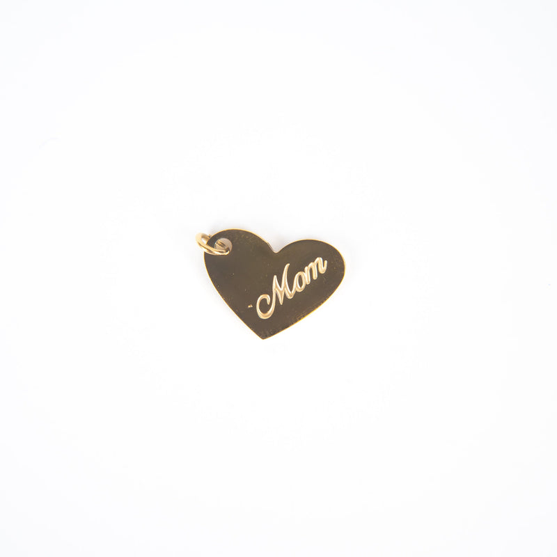 Load image into Gallery viewer, Mom Heart Charm - 18K Gold PVD Stainless Steel (Yellow)
