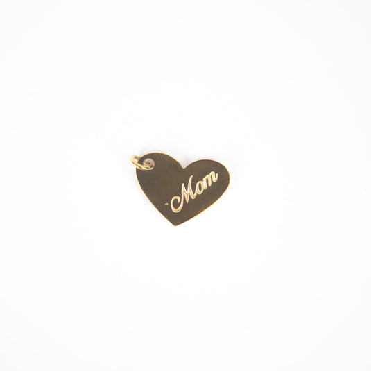 Mom Heart Charm - 18K Gold PVD Stainless Steel (Yellow)