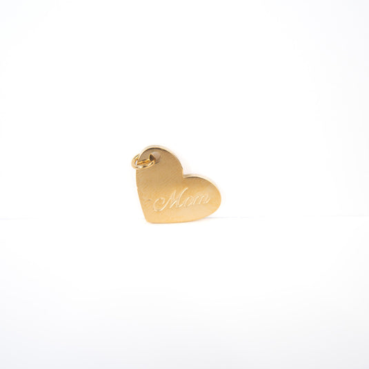 Mom Heart Charm - 18K Gold PVD Stainless Steel (Yellow)